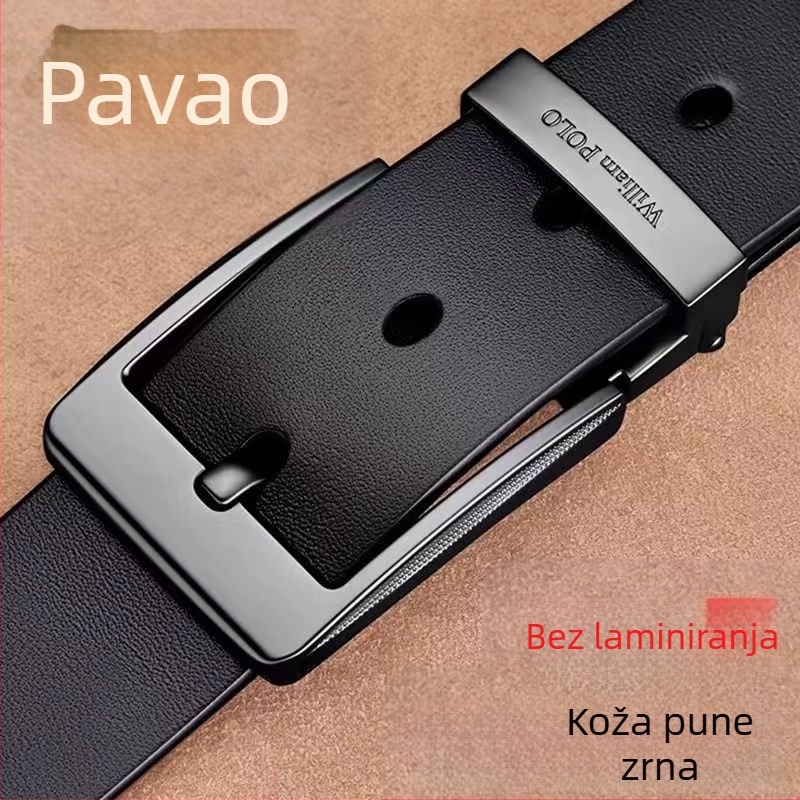 Paul Pin Buckle muški remen novi pravi kožni ležeran višenamjenski remen poslovni remen za mlade i srednje dobi od kravlje kože za hlače