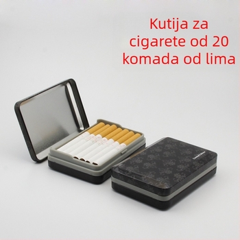 Tvornica kutija za cigarete Izravna opskrba vanjske trgovine Originalna jednostruka kvadratna metalna kutija za cigarete Pakiranje od 20 komada limene plastične kutije za cigarete