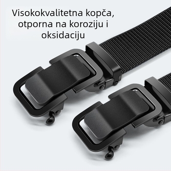 Muški tkani platneni vanjski remen, vojnički trening, ležerni, univerzalni, taktičke hlače, remen od imitacije najlona, modni remen s automatskom kopčom