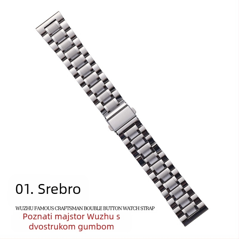 Za Apple Applewatch Five Beads Makers Solid Buckle Buckle iWatch Nehrđajući čelik Huawei Watch Remen