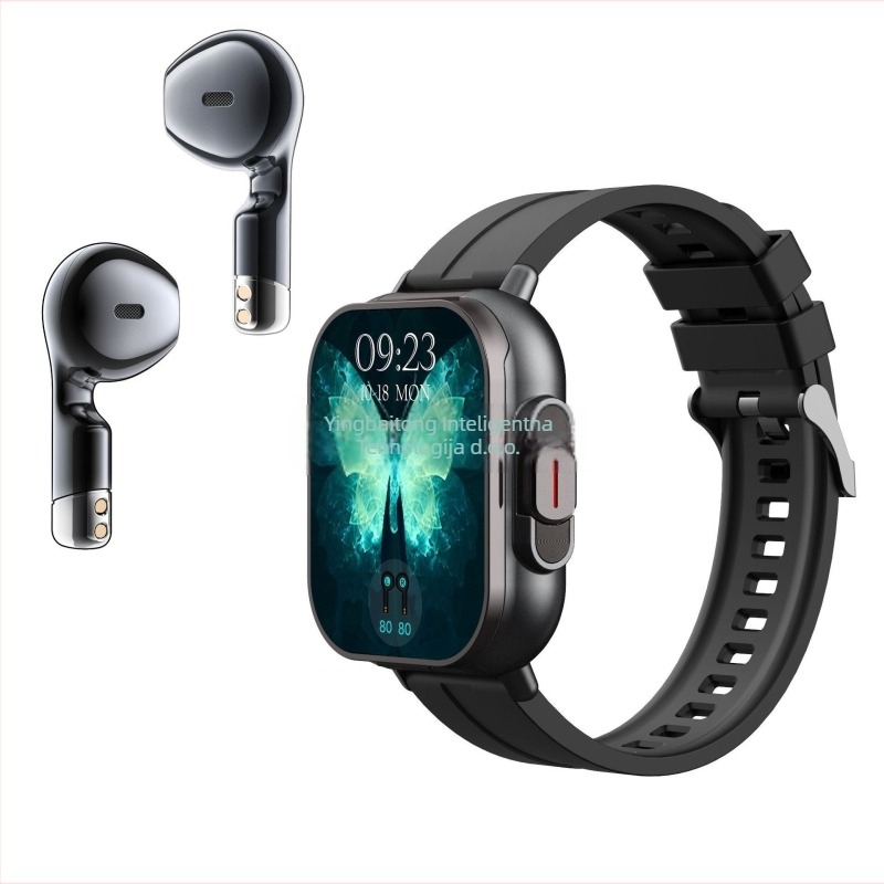 Novi D8 pametni sat Bluetooth slušalice 2-u-1 2-inčni zaslon osjetljiv na dodir Bluetooth poziv Alipay višenamjenski