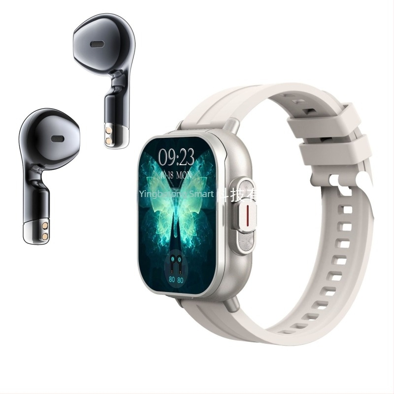 Novi D8 pametni sat Bluetooth slušalice 2-u-1 2-inčni zaslon osjetljiv na dodir Bluetooth poziv Alipay višenamjenski