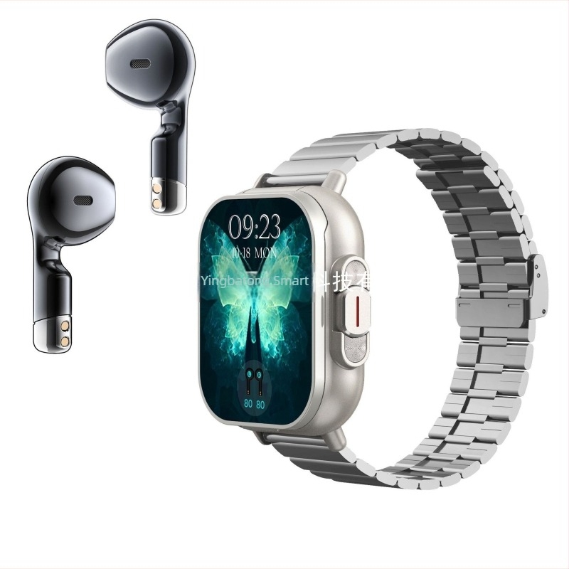 Novi D8 pametni sat Bluetooth slušalice 2-u-1 2-inčni zaslon osjetljiv na dodir Bluetooth poziv Alipay višenamjenski