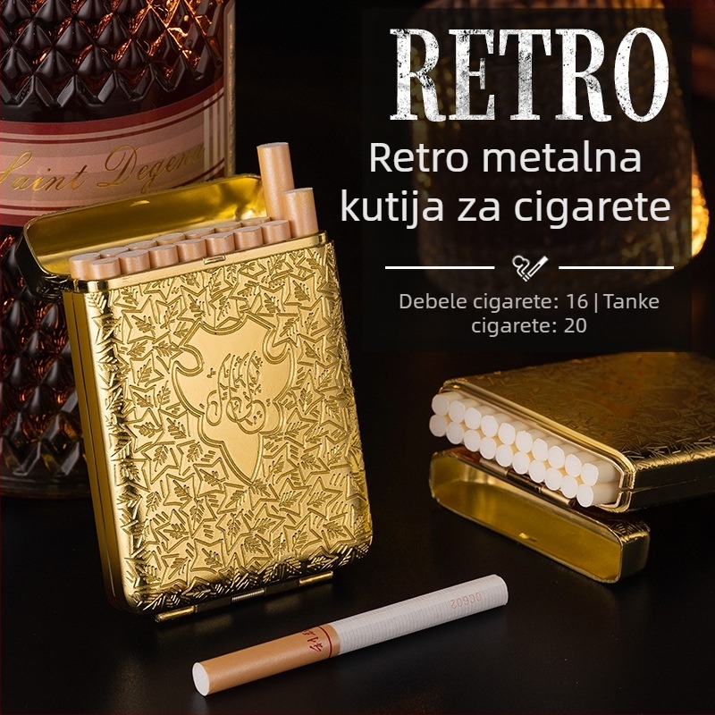 YF-852 Nova vintage trostruka kutija za cigarete Birmingham Bloodbath Gangster Shebir Isti stil metalna trostruka kutija za cigarete Ručno izrađena