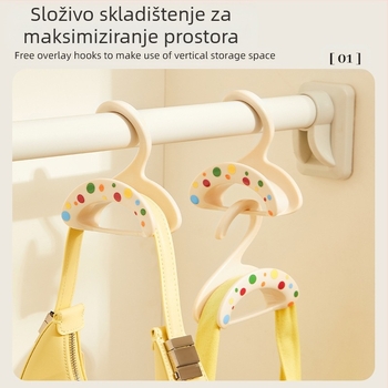 Bešavni stalak za torbe, vješalica za ormar, bešavni vješalica za pohranu, svileni šal, vješalica za kravate, vješalica za kapute koja se može slagati