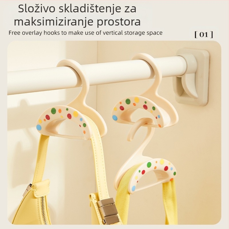Bešavni stalak za torbe, vješalica za ormar, bešavni vješalica za pohranu, svileni šal, vješalica za kravate, vješalica za kapute koja se može slagati