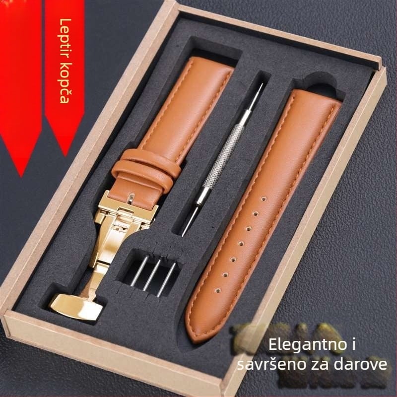 Drvena kutija s uzorkom igle u automobilskoj liniji, unisex kožni remen s leptir kopčom 10mm-24mm, veliki broj na zalihi veleprodaja