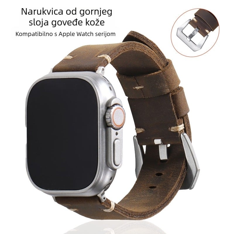 Vanjskotrgovinski vrući remen od kravlje kože prvog sloja za muški kožni remen za sat serije Apple Watch