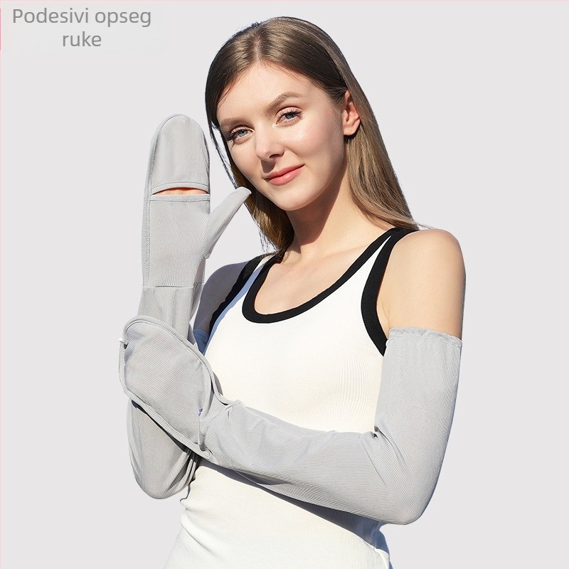 RAYA Ženska torba za prste, rukav za zaštitu od sunca od ledene svile, ljetne rukavice za zaštitu od sunca za vožnju, UV zaštita, navlaka za ruke s UPF50+