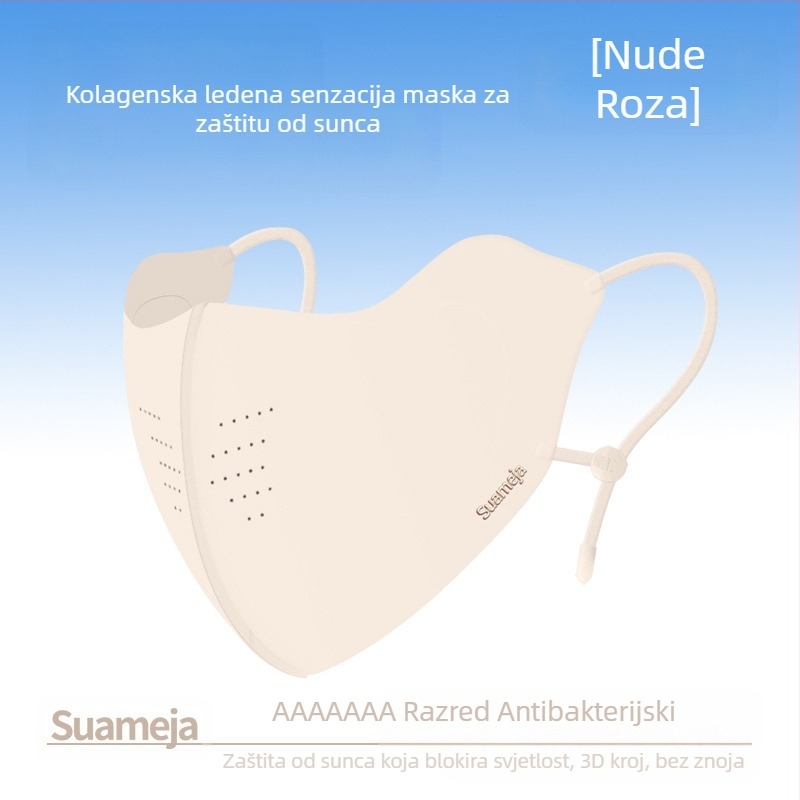 Shu Meijia Ljetna UPF50 maska za sunčanje, visokobojna ledena maska s kolagenom, prozračna zaštita kutova očiju za muškarce i žene