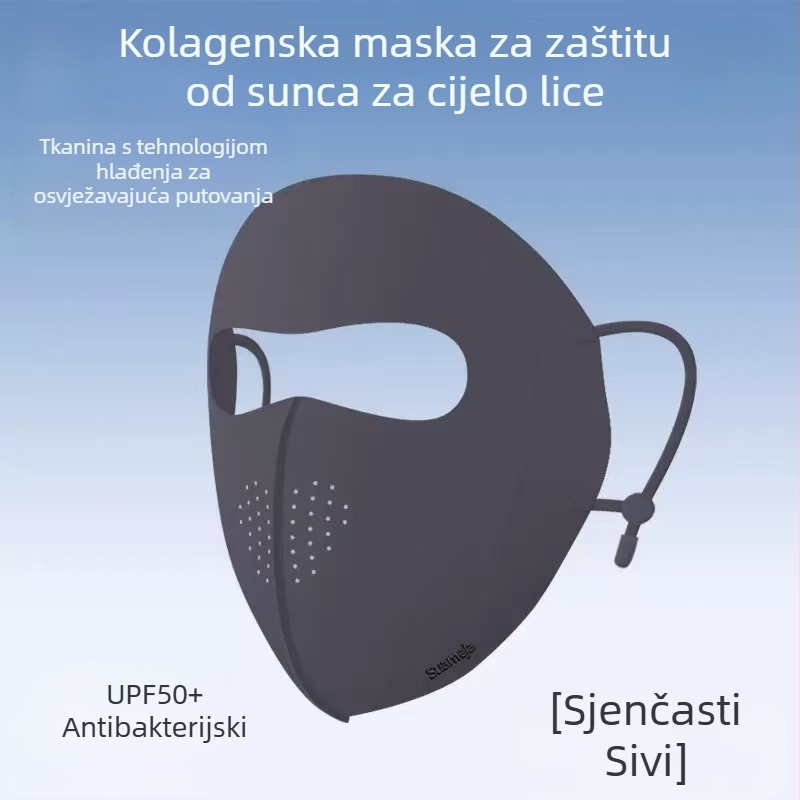 Shu Meijia Ljetna UPF50 maska za sunčanje, visokobojna ledena maska s kolagenom, prozračna zaštita kutova očiju za muškarce i žene