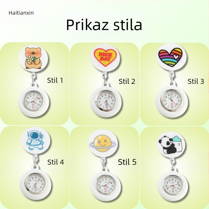 Uvlačivi sat za medicinske sestre, Slatki džepni sat, Viseći sat za liječnike, Studentski svjetleći sat, Ženski model, na zalihi, Brza dostava, Svijetleći brojčanik