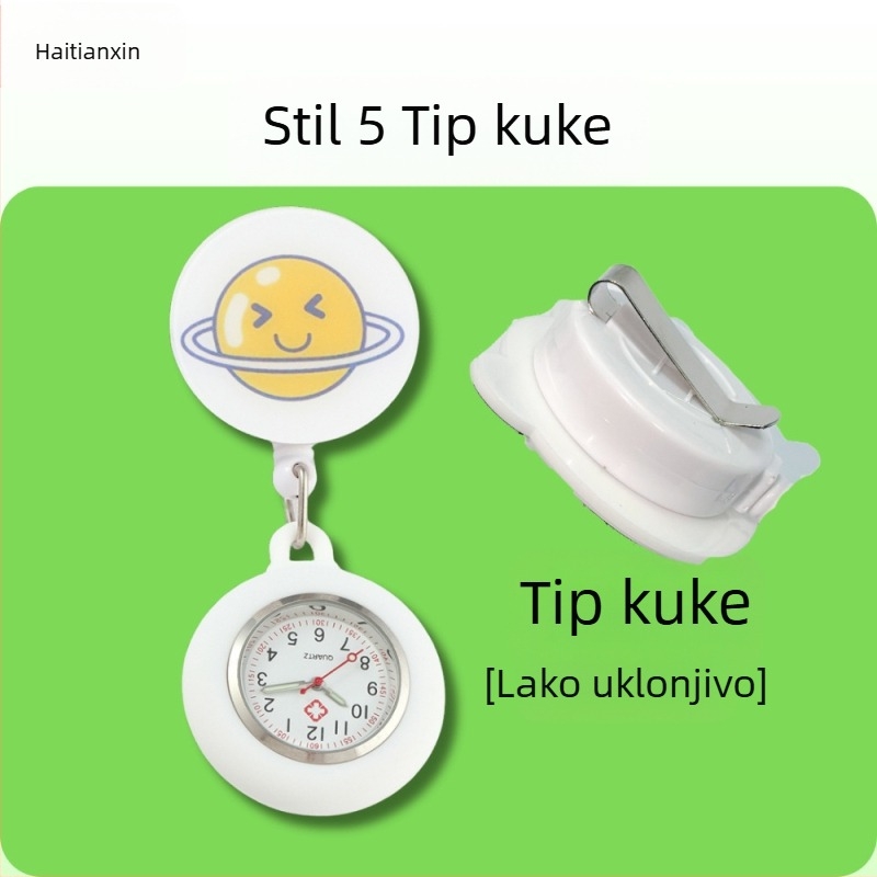 Uvlačivi sat za medicinske sestre, Slatki džepni sat, Viseći sat za liječnike, Studentski svjetleći sat, Ženski model, na zalihi, Brza dostava, Svijetleći brojčanik