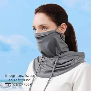 Ljetna zaštita od sunca od tanke maske za sunce s kapuljačom od ledene svile za muškarce i žene, zaštita za lice, šal za vrat, vanjska kapa, biciklistička maska
