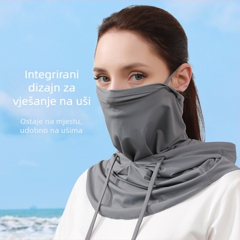 Ljetna zaštita od sunca od tanke maske za sunce s kapuljačom od ledene svile za muškarce i žene, zaštita za lice, šal za vrat, vanjska kapa, biciklistička maska