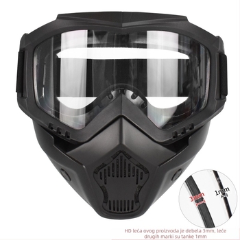 Taktička maska s promjenom boje leće 3 mm, za vanjsku upotrebu, za biciklizam, skijaško trčanje, zaštitne naočale, maska za vanjsku upotrebu, zaštitna oprema za CS