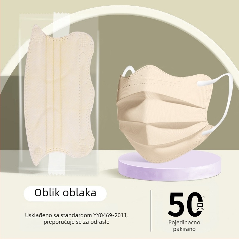 Morandi Color medicinska maska za jednokratnu upotrebu, medicinska kirurgija, 3D leptir val V lice, kut oka, ženska, visoka vrijednost boje