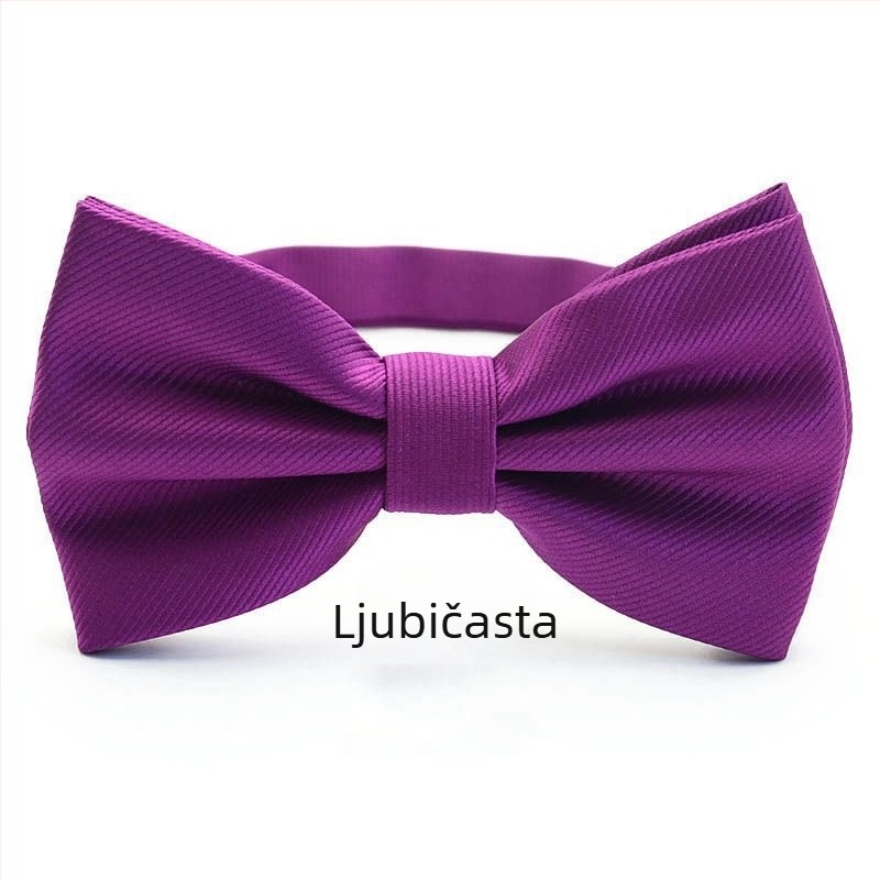 Muška gospodska haljina u korejskom stilu, poslovna mašna, vjenčanje, novo, grupa kumova, crno-crvena, plava, prugasta, leptir-mašna