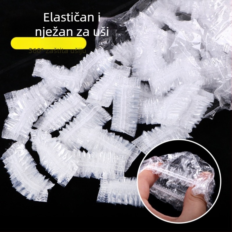 100 okruglih šampona za bojanje kose, ulja za pečenje kose, vodootpornih jednokratnih štitnika za uši, PE trakastih plastičnih štitnika za uši, veleprodaja