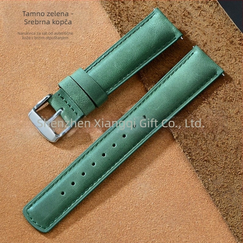 Amazon Explosions Super Soft Head Layer Sofa Leather Teleći kožni remen za brzo rastavljanje Sirova kožna traka za uši 20/22 mm