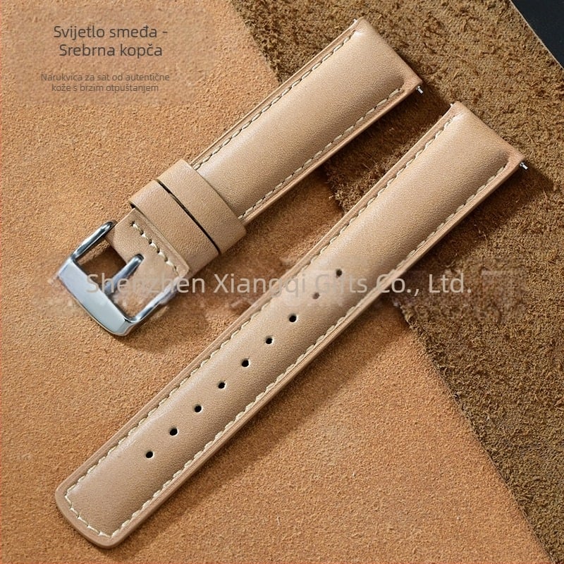 Amazon Explosions Super Soft Head Layer Sofa Leather Teleći kožni remen za brzo rastavljanje Sirova kožna traka za uši 20/22 mm