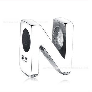 925 Sterling Silver 26 Slova DIY Perle Ukrasne Perle Prepoznatljiva Narukvica Narukvica Ogrlica Slova Dodaci