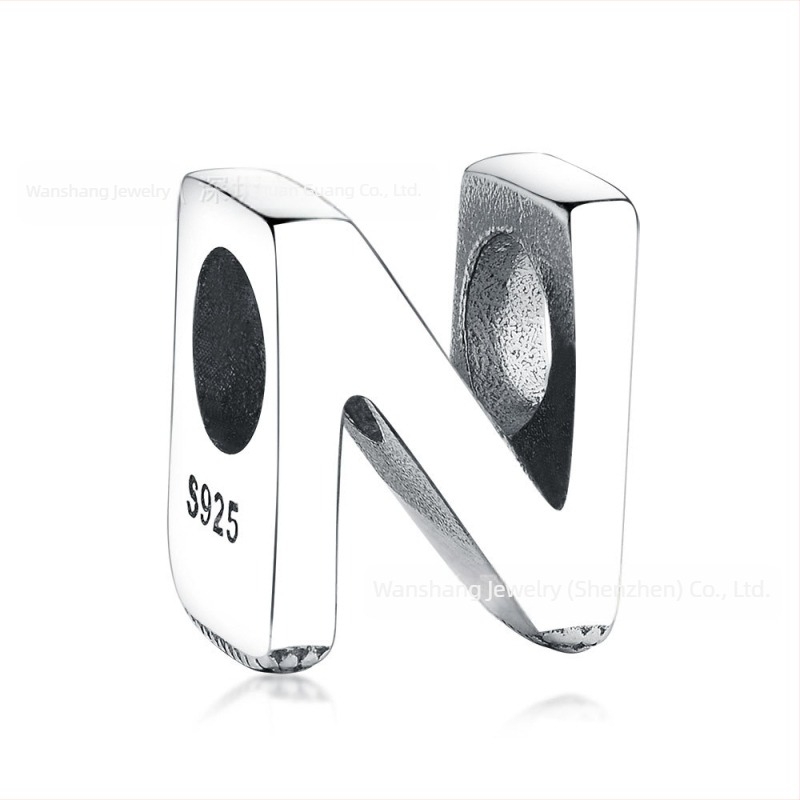 925 Sterling Silver 26 Slova DIY Perle Ukrasne Perle Prepoznatljiva Narukvica Narukvica Ogrlica Slova Dodaci