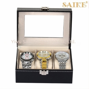 Veleprodajna vitrina za satove s 3 utora, kutija za sat od PU materijala, kutija za sat za pohranu, kutija za obiteljske fotografije satova