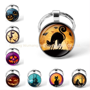 želja AliExpress eksplozije Halloween Vrijeme Gem metalni privjesak za ključeve vanjska trgovina proizvođači nakita veleprodaja