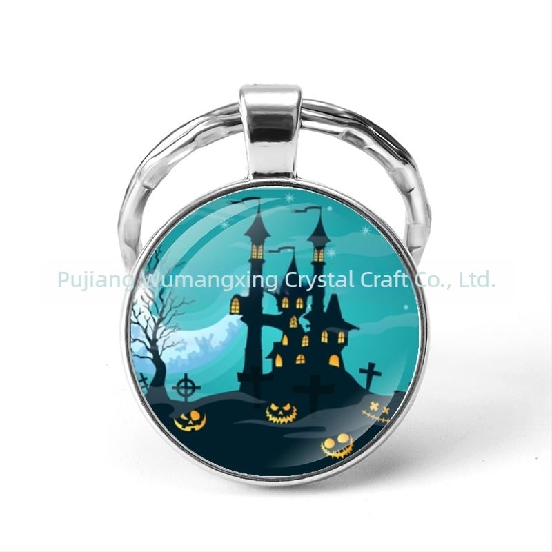 želja AliExpress eksplozije Halloween Vrijeme Gem metalni privjesak za ključeve vanjska trgovina proizvođači nakita veleprodaja