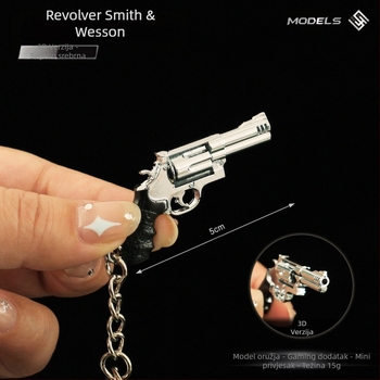 Privjesak za ključeve Peace Elite Surround od metala, revolvera Smith Wesson, malog pištolja, modela školske torbe, od legure