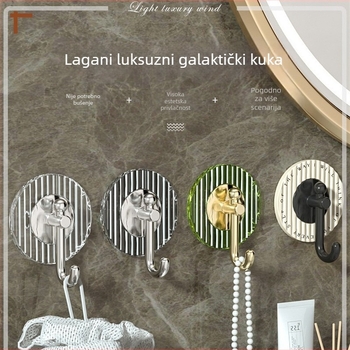 Lagana luksuzna kuka, ljepljiva, jaka, nosiva, neperforirana, kuka za kupaonicu/WC, zidna vrata, stražnja bešavna kuka za ručnike