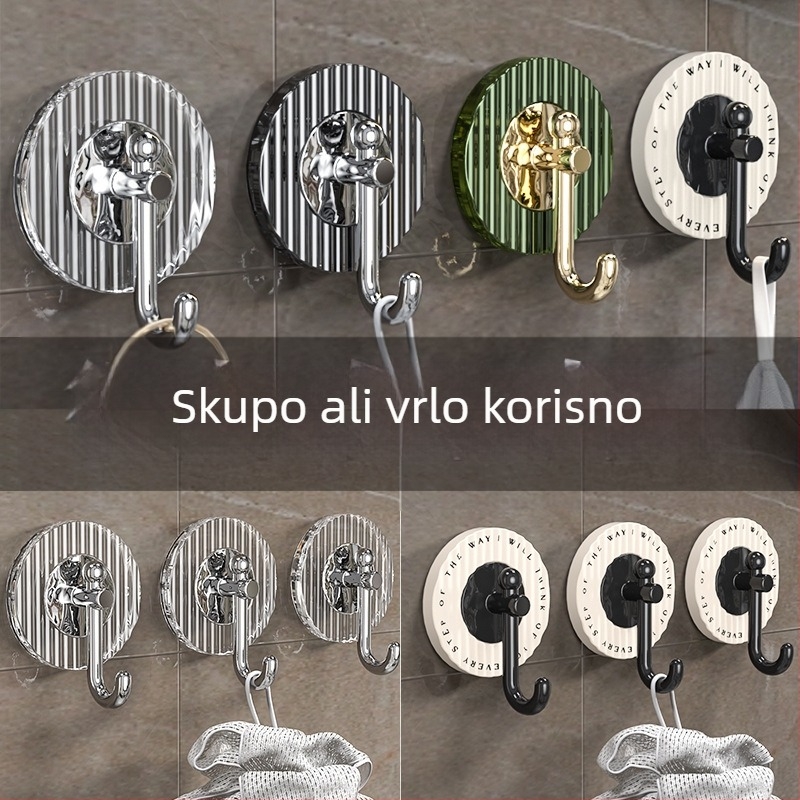 Lagana luksuzna kuka, ljepljiva, jaka, nosiva, neperforirana, kuka za kupaonicu/WC, zidna vrata, stražnja bešavna kuka za ručnike