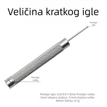 Alat za popravak satova, Alat za skidanje sata, Skidač sata, Podešivač remena sata, 11-dijelni set za skidanje remena s karticom, Igla za bušenje, Mali čekić