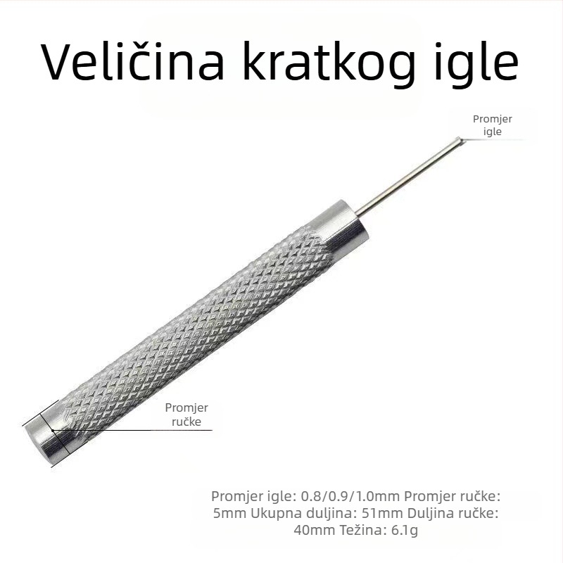 Alat za popravak satova, Alat za skidanje sata, Skidač sata, Podešivač remena sata, 11-dijelni set za skidanje remena s karticom, Igla za bušenje, Mali čekić