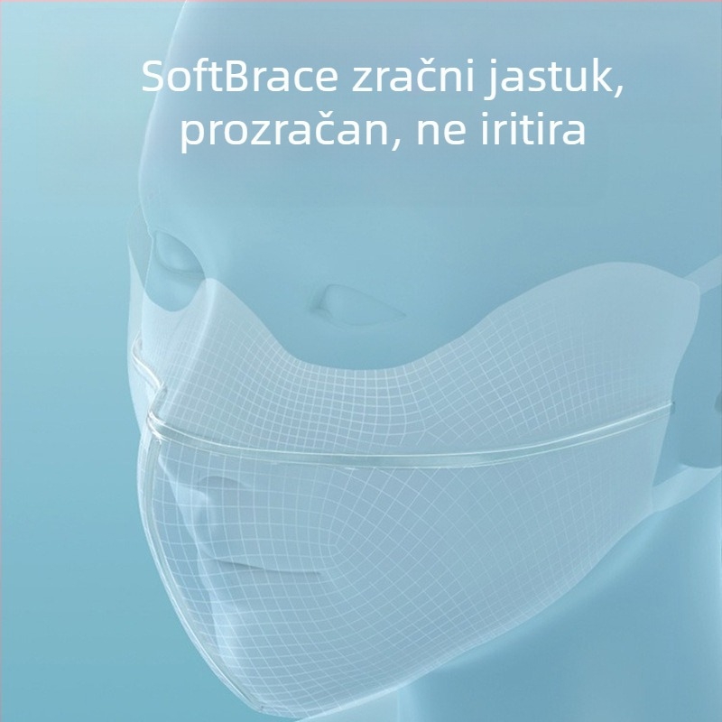 Ljetna crna maska za sunčanje s gumenim obodom, Gini najlonska, ledeno svilena, za žene, UPF50, prozračna maska za jahanje za sunčanje