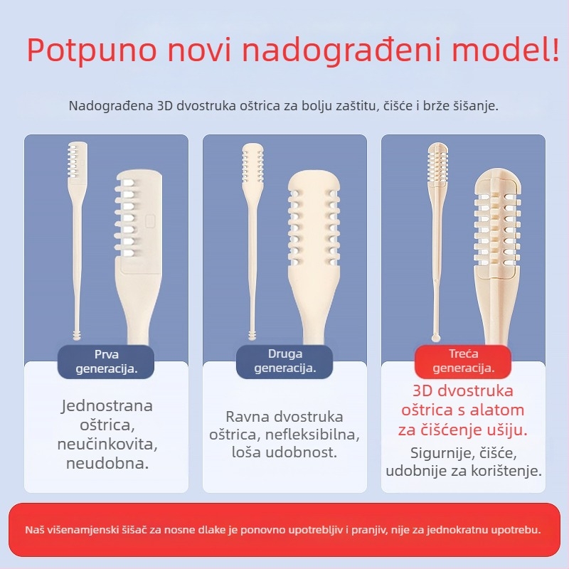 Honey Bundle višenamjenski rezač dlačica u nosu, šišanje dlačica u nosu, brijanje, čišćenje dlačica u nosu, završna obrada brijanja, škare za brijanje, dva komada, direktna prodaja
