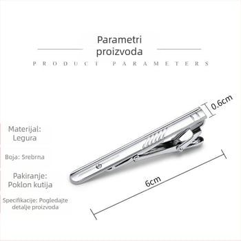 Poslovna formalna muška kopča za ovratnik 6 cm modna korejska britanska kopča za kravatu srebrna igla za ovratnik na veliko