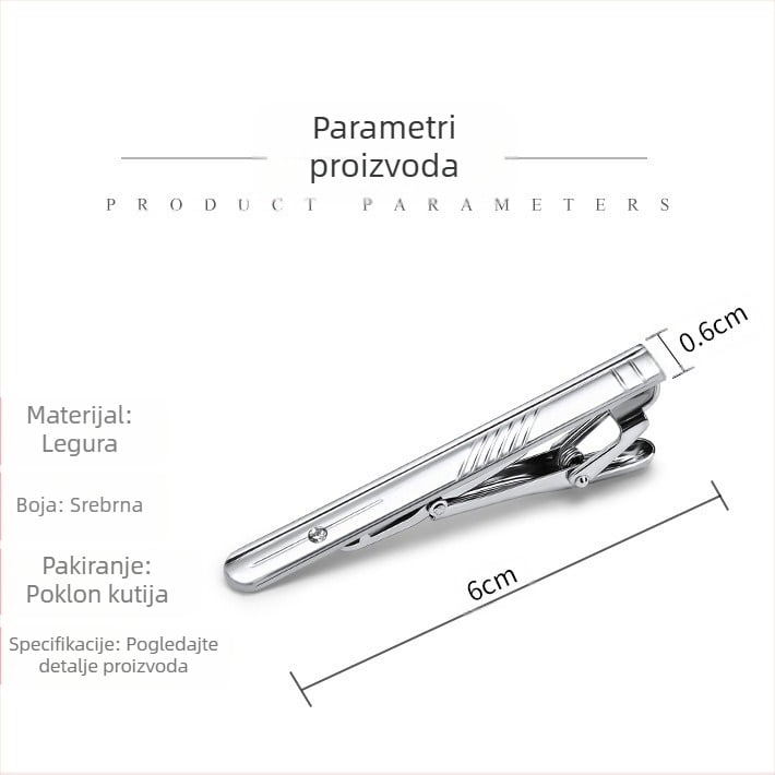 Poslovna formalna muška kopča za ovratnik 6 cm modna korejska britanska kopča za kravatu srebrna igla za ovratnik na veliko