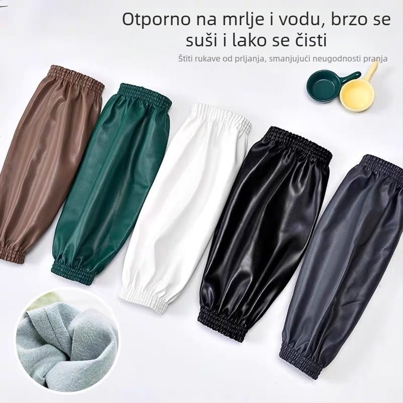 Vodootporni i uljeotporni PU muški i ženski rukavi za odrasle, radnike i kućanske poslove, čistače, rukavi protiv obraštanja, crni platneni rukavi