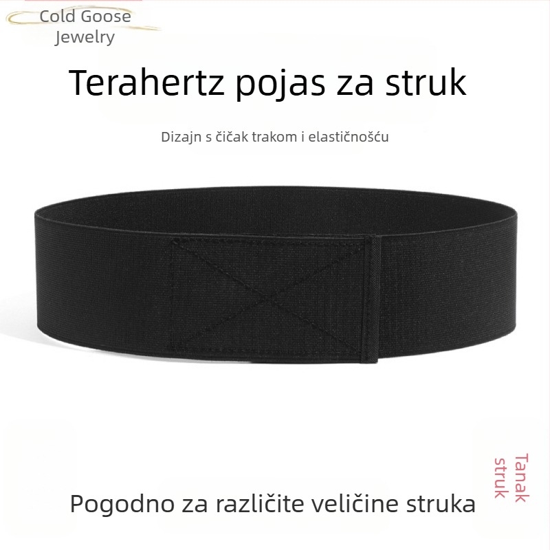 Hladna guska - prirodni terahercni energetski kamen s čičkom, elastični pojas za struk za muškarce i žene, za mršavljenje i tanak struk