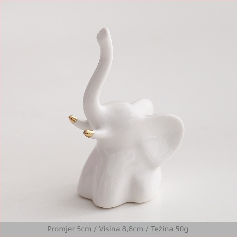 Ins Ukrasi Prekogranični Keramički Kreativni Slon Mini Zec Prsten Ogrlica Nakit Stalak za Životinjski Prozor Mali Ukrasi