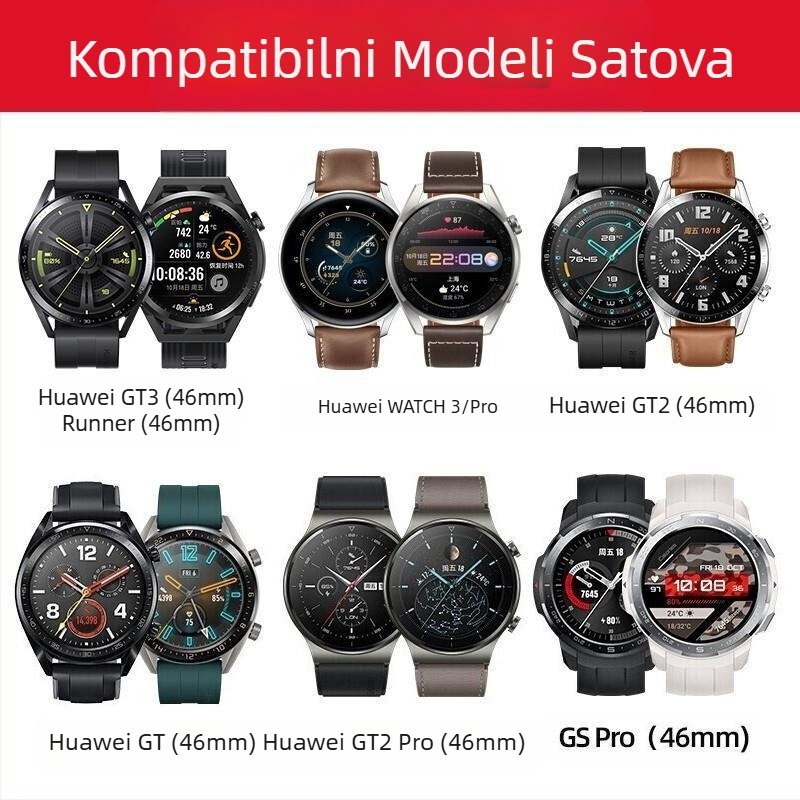 Pogodno za Huawei remen za sat, kožna baza, kvadratni uljni rub, marelicasti uljni rub, remen za pametni sat Gt5
