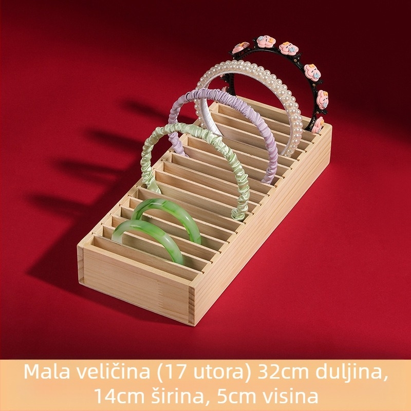 Stalak za pohranu trake za glavu od punog drva, pladanj za nakit, stalak za traku za glavu, pladanj za narukvice i nakit, štand za izlaganje rekvizita