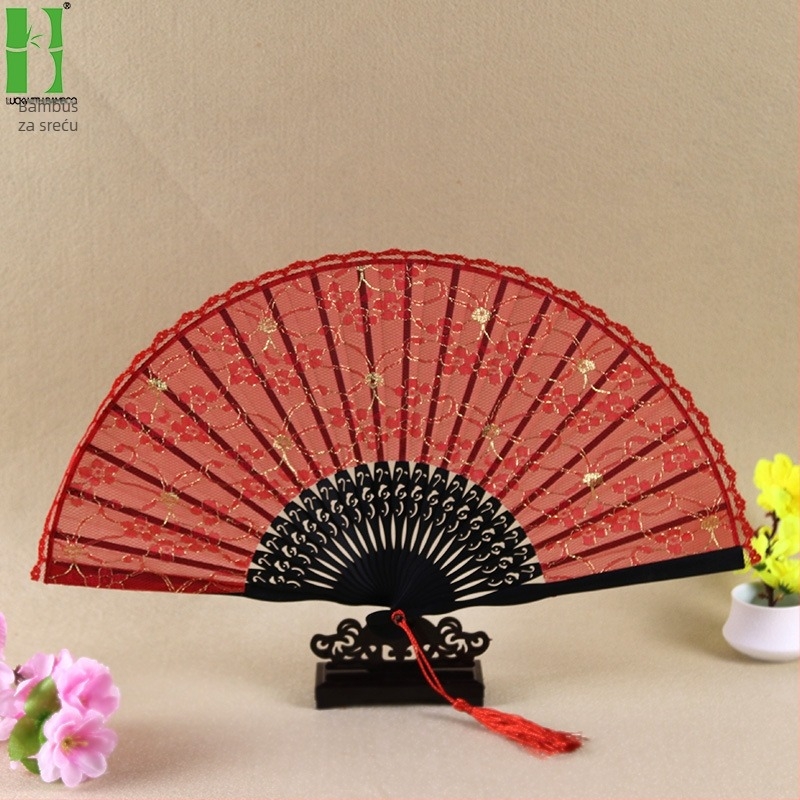 Preklopni ventilator za princezu od čipke u europskom stilu, antikni poklon-fan za zanate, Lolita pribor, proizvođači izvora generacije plesnih ventilatora