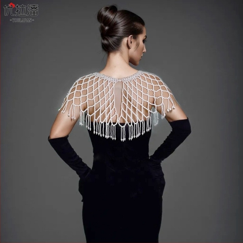 Youlapan Sg47 Izvoz Teška industrija Han Dinastija Oblak Dodaci za ramena Kratki šal s bisernim resicama i perlicama Cheongsam izrezbarenim