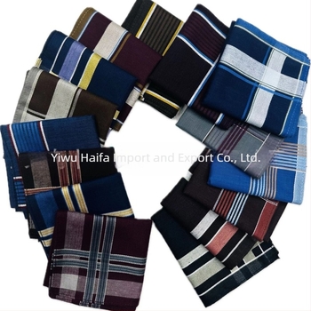 Muški klasični prugasti pamučni ručnik za upijanje znoja, obojen pređom, džep, torba za odijelo, stari ručnik