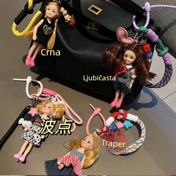 Prekogranična Jiang Paris gospođa Yesha sa slatkom torbom za lutke Barbie privjeskom za ključeve od auta za lutke, užetom za zglob