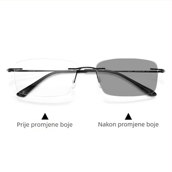 Fotokromatske naočale za čitanje s anti-plavim svjetlom za muškarce srednje i starije dobi, progresivne naočale za čitanje s više fokusa, ultra lagane naočale za čitanje bez okvira