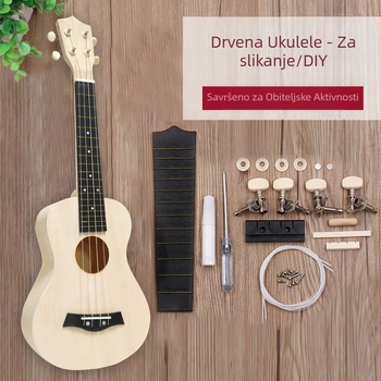 DIY mala gitara za djecu 21 inča ukulele ručno izrađena materijalna torba drveni glazbeni instrument igračka oslikana grafiti veleprodaja